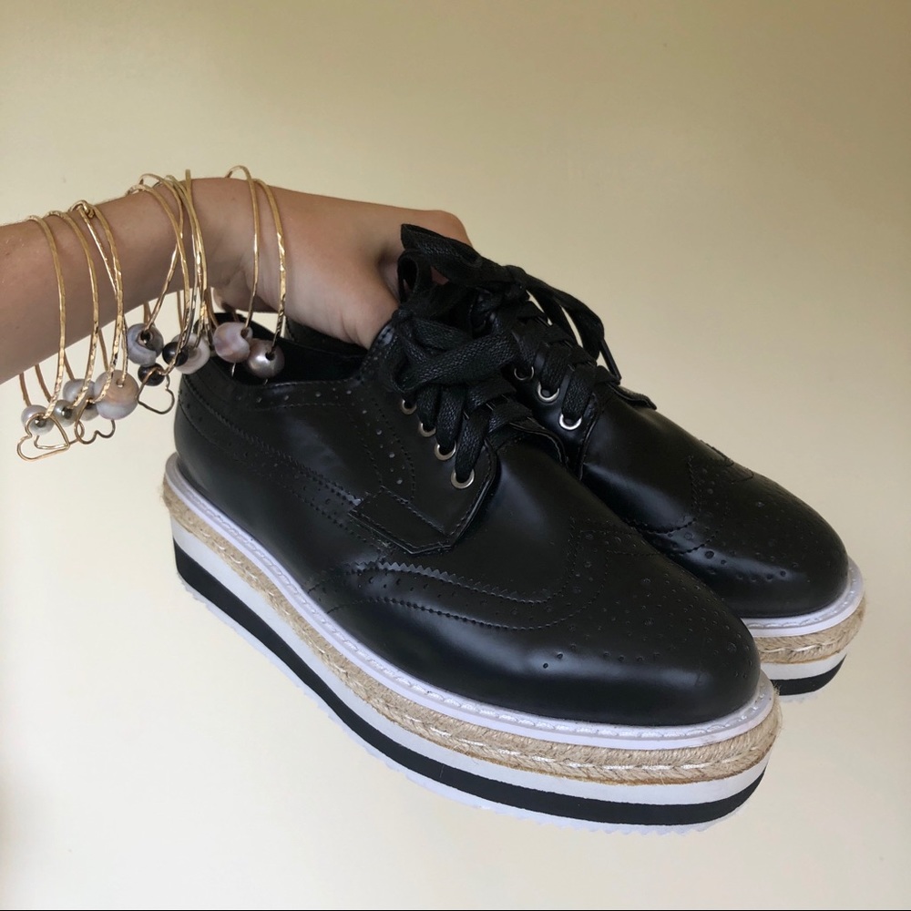 Ollio Canvas Platform Oxfords